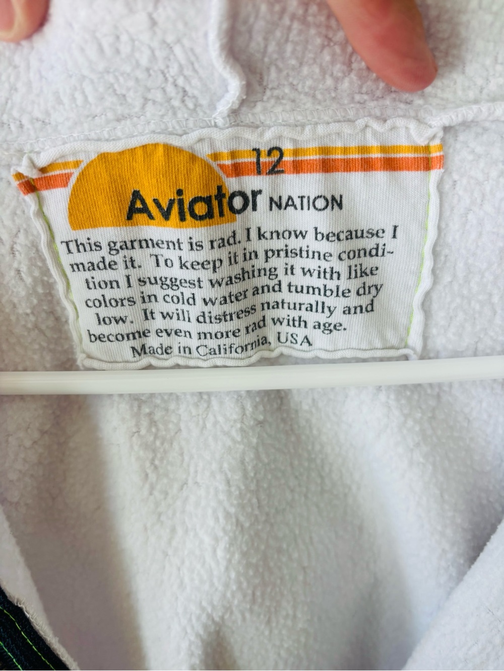 Aviator Nation kids, zip-up hoodie, size 12 - Picture 8 of 8